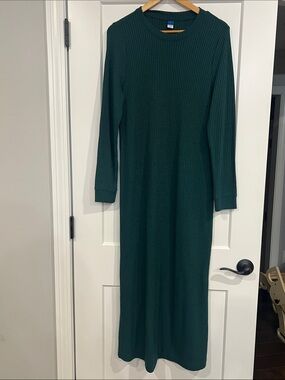 old navy long sleeve green dress Old Navy Long Sleeve MIDI Green Dress Medium